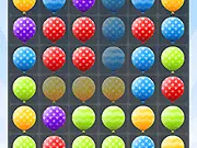 Balloons Slide Match 3 puzzle game screenshot showing a grid of colorful balloons being matched by sliding a vertical column. PlayArcadeHub puzzle game.