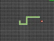 Screenshot of The Snake classic block game showing a serpent on a grid eating food and growing its tail