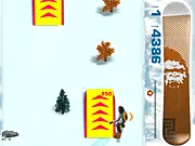 Free online Snowboard Flash arcade game, mouse-controlled character racing down a snowy course