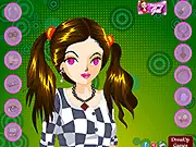 High School Hair Makeover free online game screenshot showing a girl with stylish hair and makeup getting ready for school