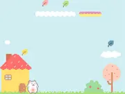 Gubby's Leaf Collect game screenshot, Gubby the character jumping across platforms to collect a fallen leaf