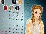 Star Wars Party Dress Up game, girl dressed as a Star Wars character with a blaster and lightsaber