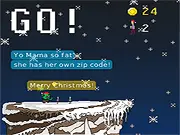 Quarrel Hill Christmas Edition online game featuring a festive pixel art scene with a goblin or ogre character