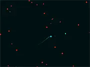 Screenshot of Contact: Color Collector showing a blue circle character surrounded by a mix of blue and deadly red circles.
