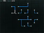 Pipe It 2D free online logic puzzle game screenshot showing a grid of unconnected pipe segments that need to be rotated to create a continuous flow path.