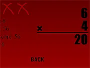 A simple arithmetic problem displayed on a screen in the fast-paced mental math game Ari+Hmattack Online