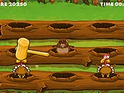 Play Turkey Bonk! free arcade game online, player tapping a turkey popping out of a hole, fast-paced tapper game