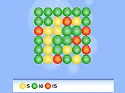 Screenshot of Pop Bubbles free online game, a colorful grid puzzle with Arcade and Time Trial modes