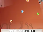 The Firewall free online game screenshot, shooting viruses and spyware attacking a computer system, defense game