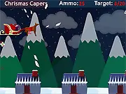 LePussé Christmas Capers online game screenshot, delivering presents, free Santa holiday game