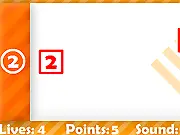 Numbers Fantastic! game screen showing a central circle and incoming floating numbers that must be matched using the keyboard arrow keys.