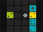 Soko Match free online puzzle game. Screenshot showing tiles being shifted to match 3 by color or number, blending Sokoban and Match-3 mechanics.