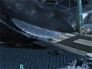 The Renos Airship flying through the sky collecting shiny Renos Coins