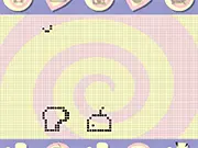 Little Bitty Byte virtual pet game screenshot showing a pixelated creature needing care