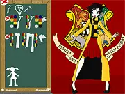 Screenshot of Harry Potter OC Maker dress up game showing character creator with Hogwarts house items