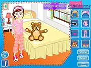 Screenshot of Girl Night Suit Dress Up game, showing a girl character trying on a stylish and comfortable sleepover outfit.