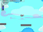 Sebba 2 free online flying adventure game, featuring a character flying through a level in the sky while collecting power-ups to restore Flying Points (FP).
