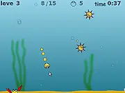 Deep Water Snake free online arcade game collecting coins and avoiding sea monsters