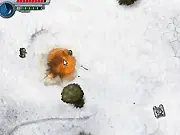 Raging Steel 2 free online action game screenshot, showing a tank destroying enemies and dodging enemy missiles in a top-down view