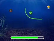 Bubbles Protect free online physics puzzle game screenshot showing drawn lines protecting a green ball from a black ball and bouncing it toward a jewel on PlayArcadeHub