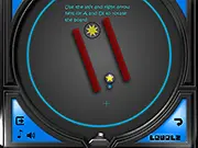 Kinetikz 2 free online physics puzzle game, guide puck to goal, avoid blue lines on PlayArcadeHub