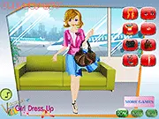 Vacation Girl Dressup free online fashion game showing a girl named Kathy in a stylish bikini and accessories on a sunny beach