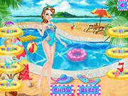 Princess Mom Salon game screenshot, royal spa day and swimsuit dress-up game, play free online