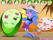 Screenshot of Dolphin Diva Dressup online game, featuring tropical fashion, clothes, and accessories