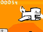 Peace Plane game showing a cute aircraft shooting a stream of colorful flowers at dark enemy ships in the sky