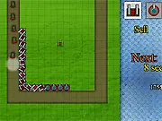 Turret Mode Defence Game free online tower defense showing two turrets firing at enemy waves approaching a defensive line