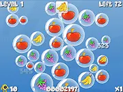 Super Bubble Pop Fruit Drop game screenshot, bubble popping puzzle game with fruit drop multipliers, play free online