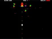 Hive game screenshot, retro arcade shooter action, destroying bugs and queen bugs, play free online