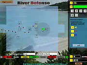 River Defense tower defense game online free, push and pull critters with towers
