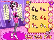 Draculaura's New Year Party free online game, dressing up Draculaura and decorating a festive party table
