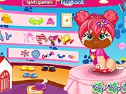 Screenshot of a dog or cat dressed in a colorful fashion outfit and hat, ready for the Pet Fashion Contest.