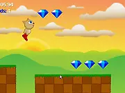 Run Boots Run free online endless runner game. Boots is running fast through an obstacle course, collecting diamonds and avoiding bumps.