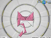 Screenshot of the Shape Fold physics puzzle game showing a complex interconnected structure being folded into a simple geometric shape