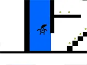 Screenshot of The Adventures of Corny game showing the main character Corny jumping to collect gold coins on a platform.