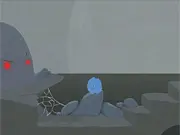 Blobs Tale 2 game screenshot: the wobbly hero, Blob, throwing a boomerang while jumping over dangerous spikes