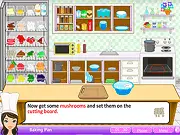 Screenshot of Italian Noodle Salad Cooking game showing a bowl of colorful pasta salad with fresh vegetables and herbs.