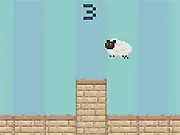 Screenshot of Bleep Sheep online game, a sheep running on a bleep test field, free online arcade endurance game
