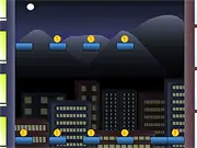 Dropple game screenshot, a blue ball bouncing on a platform near several golden coins