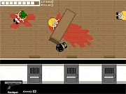 A Break Out game screenshot showing a character sneaking through a mental institution hallway to stage a break out. Play free escape and action games online.