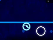 Drift Flash free online game screenshot showing a particle drifting past obstacles toward a circular target ring using a gravitational node
