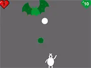 Play Bear VS Bat free online game, showing a cartoon bear throwing a snowball at a flying bat