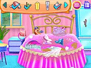 Princess Household Chores free online simulation game cleaning room and washing dishes
