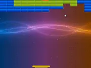 Gameplay screenshot of Mystery Arkanoid, showing a paddle, ball, bricks, and cryptic text faintly visible in the background