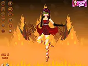 Fire Fairy free online dress up game, mythical fantasy fashion, styling the Fire Fairy with wings and magic outfit