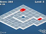Isora 2 free online puzzle game, square movement on a grid map with raised tiles