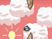 Free Bird Flap For Freedom pixel art game screenshot - bird flying to collect a key and save a bird